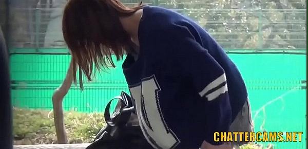  High Heeled Japanese Teen Bitch Pissing in Public